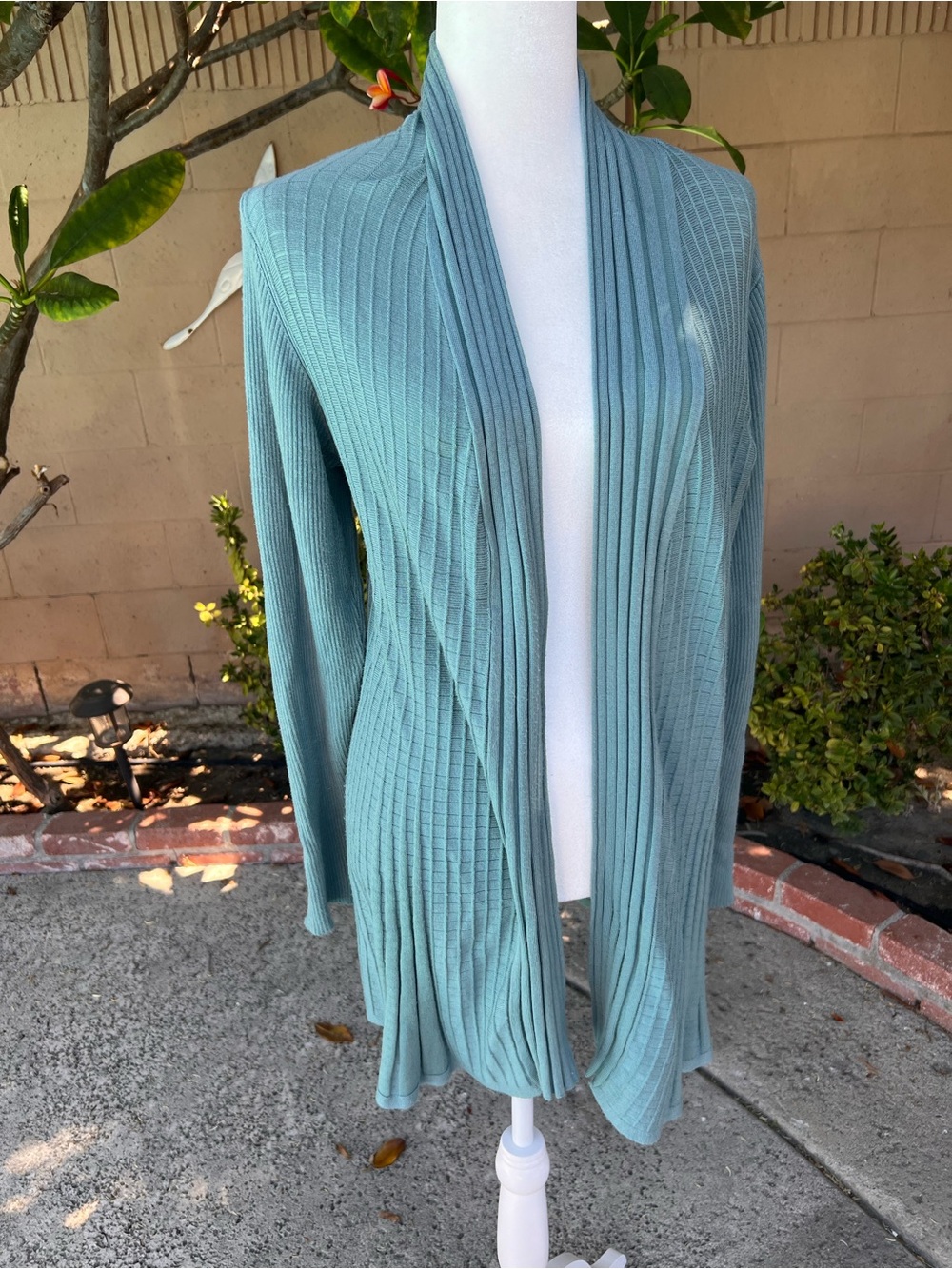 NorthStyle Serene Teal Ribbed Open-Front Cardigan